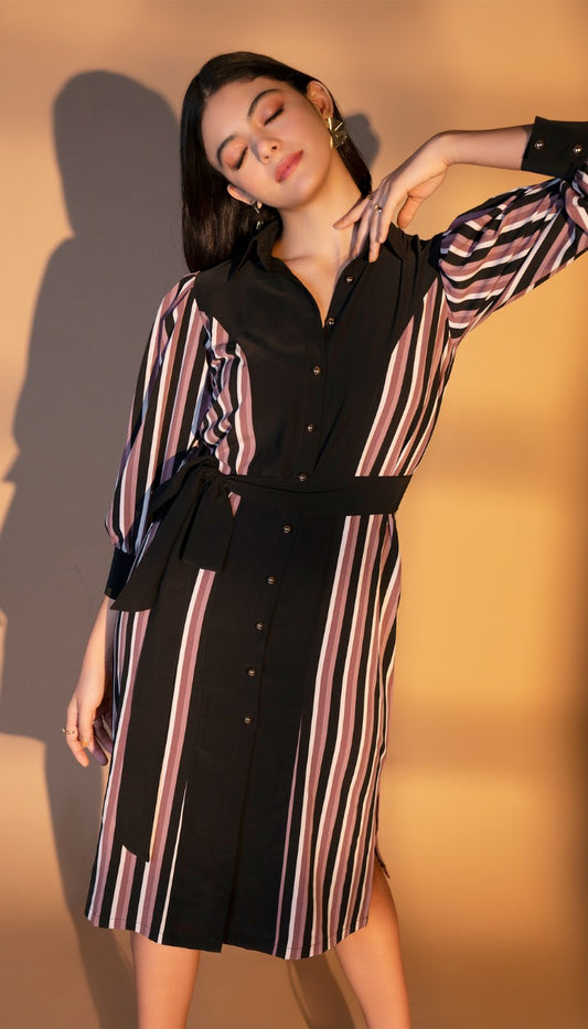 Stripe’D Midi dress