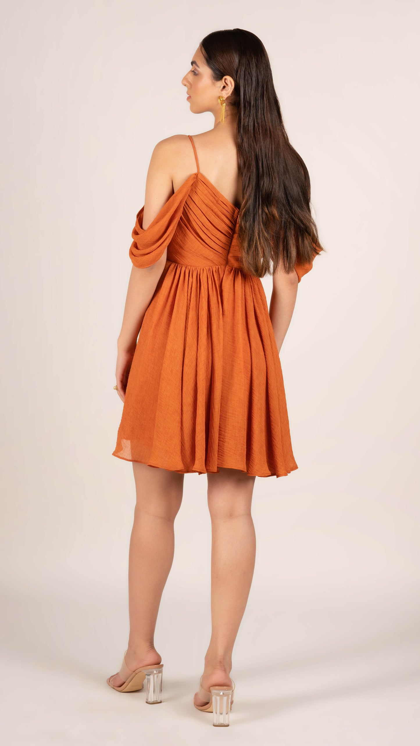 Orange Plunge Summer Dress